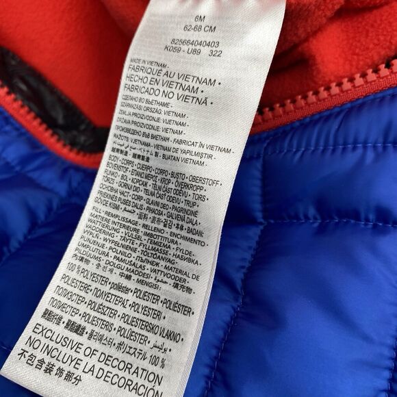 Nike Newborn Baby Bunting Colorblock Puffer Size 0-6 Months - Picture 8 of 11